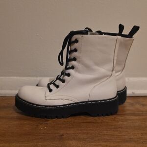 Sincerely Jules White Combat Boots